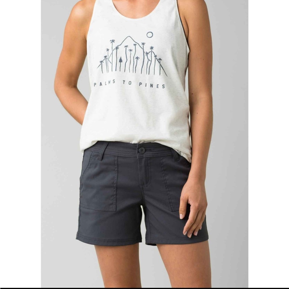 Prana Olivia Shorts - Coal Grey - 5 inch - Size 2